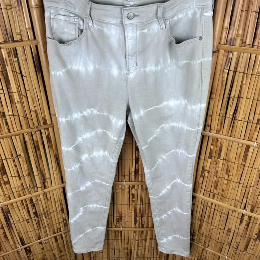 OLD NAVY Women's Jeans Rockstar Super Skinny High Rise Stretch Tie Dye Tan Sz 16